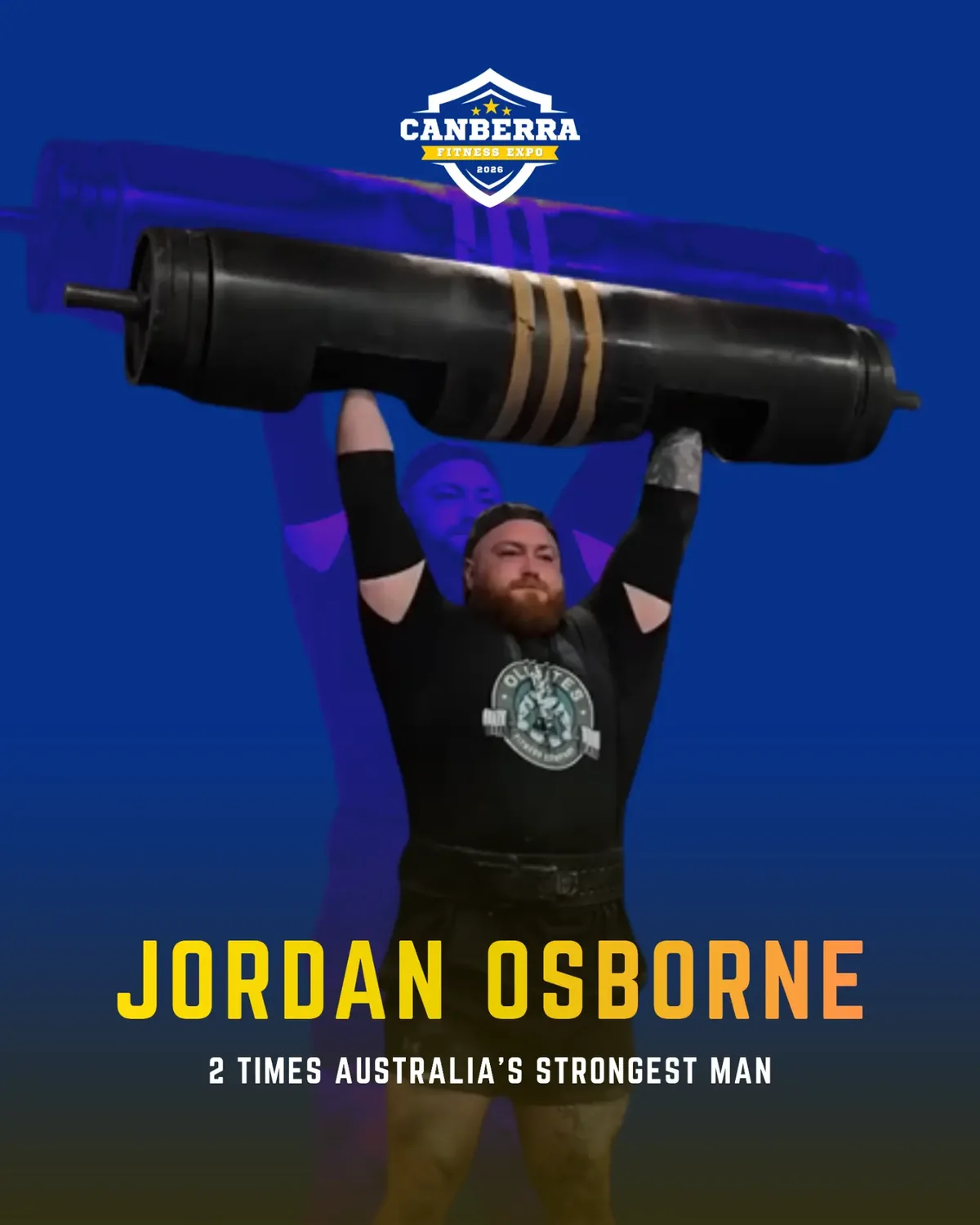 Official athlete poster for Jordan Osborne, two-time Australia's Strongest Man