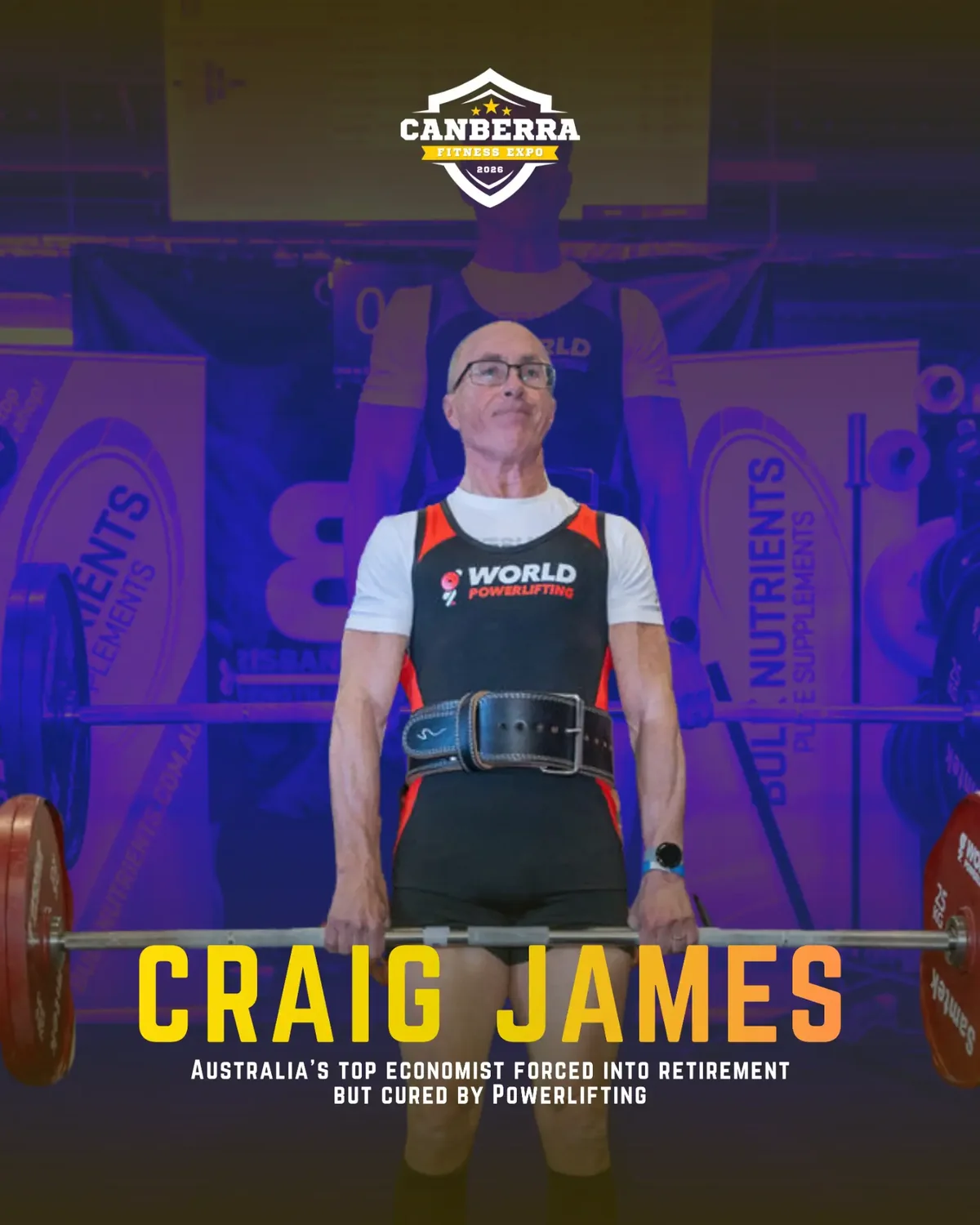 Official athlete poster for Craig James, Powerlifting Australia
