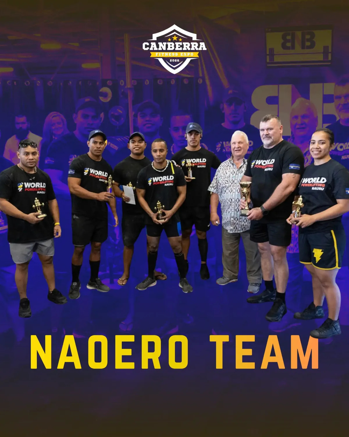 Official athlete poster for the Naoero Team, Powerlifting Australia