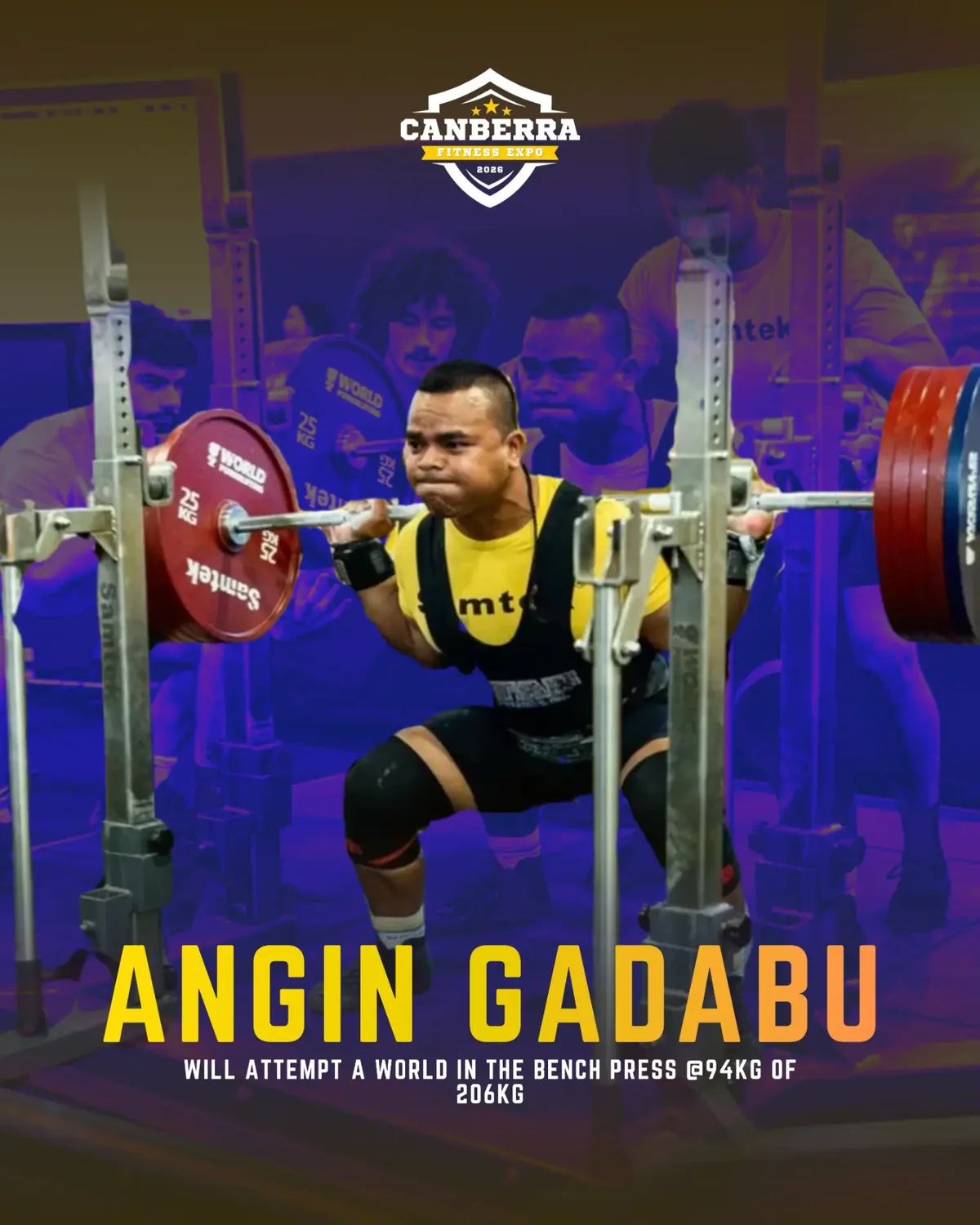 Official athlete poster for Angin Gadabu, Powerlifting Australia